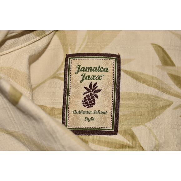 JAMAICA JAXX $98 Bamboo Print Silk Hawaiian Camp Shirt Button Down Men's‎ Medium - Picture 4 of 5